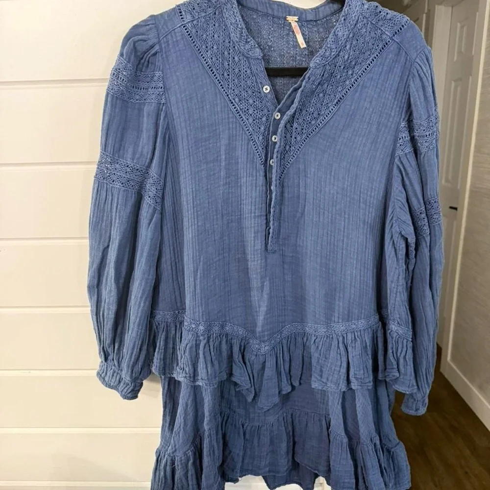 Free People Sachi Mini‎ Dress Blue M